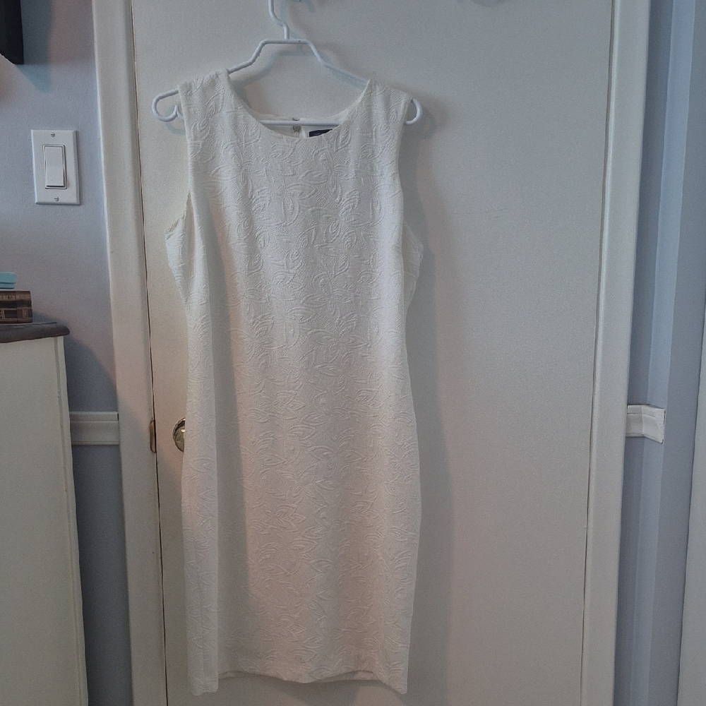Tommy Hilfiger Cream Sleeveless Sheath Midi Dress